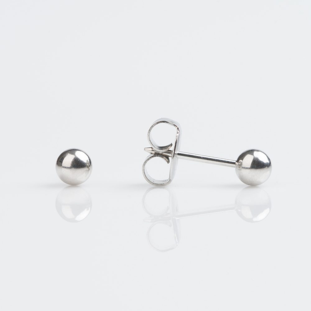 White Gold / Stainless 4mm Ball