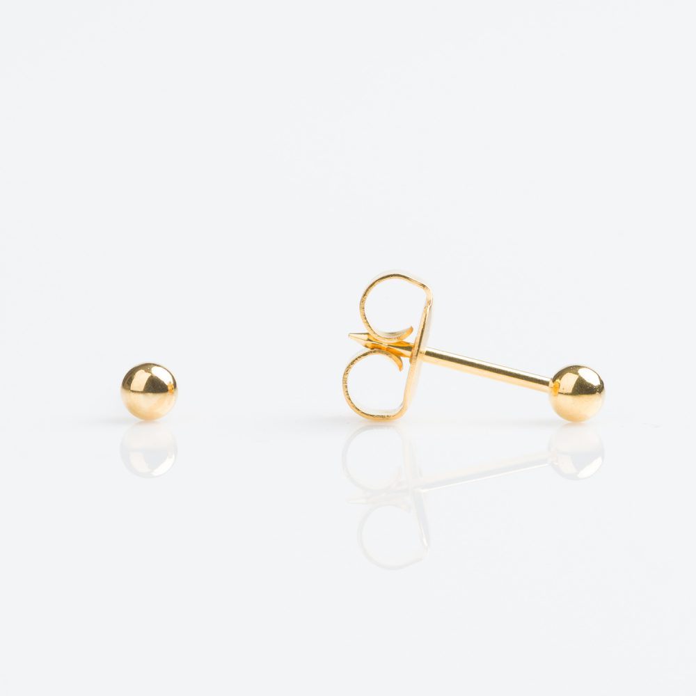 Sensitive Gold Plated 3mm Ball (2 Pairs)