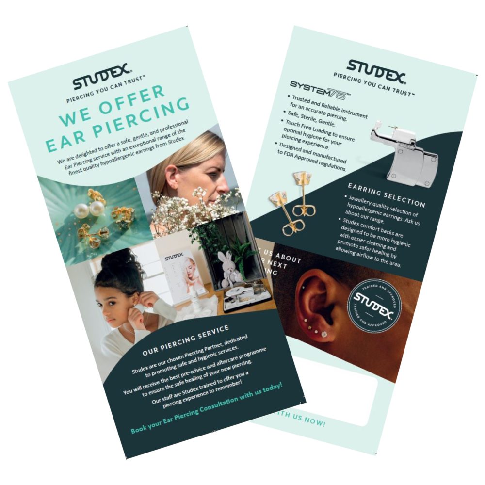 'We Offer Ear Piercing' Leaflet - Pack of 50